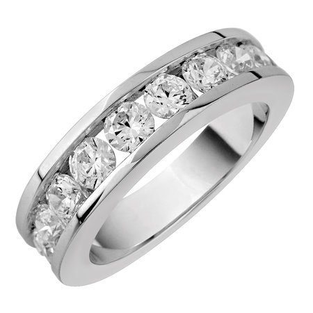 Channel set round brilliant cut diamonds set on top half of a white gold ring.\\n\\n11/03/2016 16:59