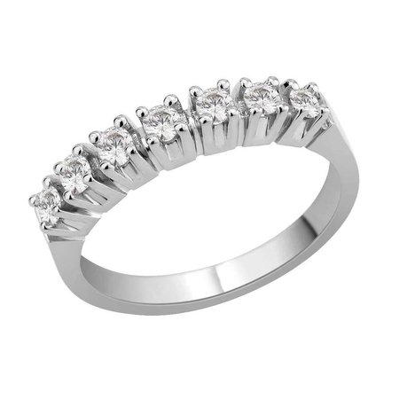 Seven stone claw set round brilliant cut diamond ring in white gold\\n\\n11/03/2016 16:59