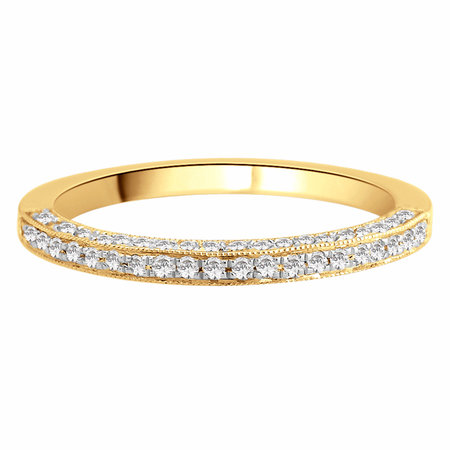 Channel claw set round brilliant cut diamonds set half way around the band on the top and the sides of the band in yellow gold\\n\\n11/03/2016 17:00