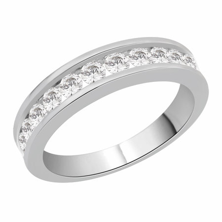 Channel set round brilliant cut diamonds set on top half of a white gold ring.\\n\\n11/03/2016 17:00