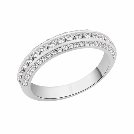 Pave set round brilliant cut diamonds in three rows set in white gold\\n\\n11/03/2016 17:00