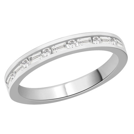 Channel set round and baguette cut diamonds set in a white gold ring\\n\\n11/03/2016 16:59