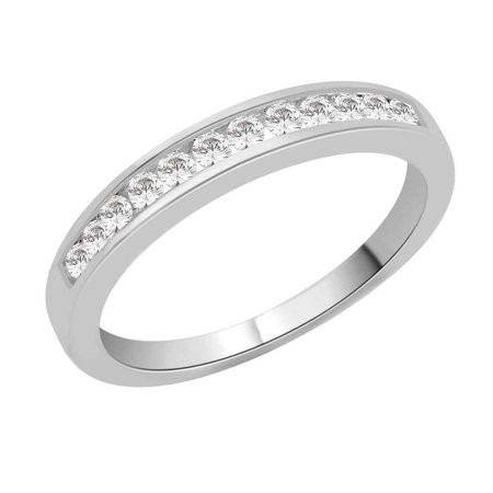 Channel set round brilliant cut diamonds set on top third of a white gold ring.\\n\\n11/03/2016 17:00