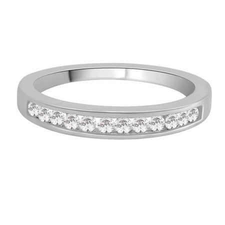 Channel set round brilliant cut diamonds set on top third of a white gold ring.\\n\\n11/03/2016 17:00